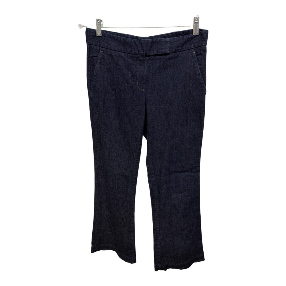 Theory Denim Trouser Wide Leg Dark Style 50004214 Size 8 Business Holiday